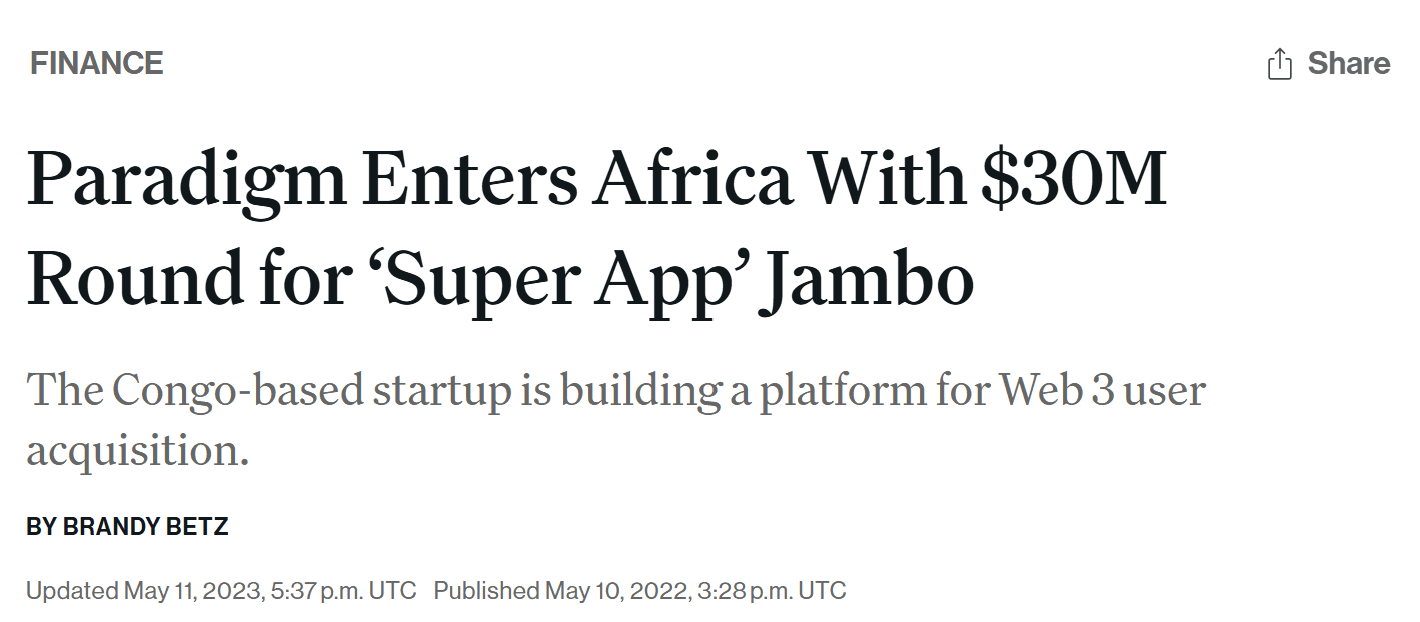 Jambo Closes $30M Series A Led by Paradigm