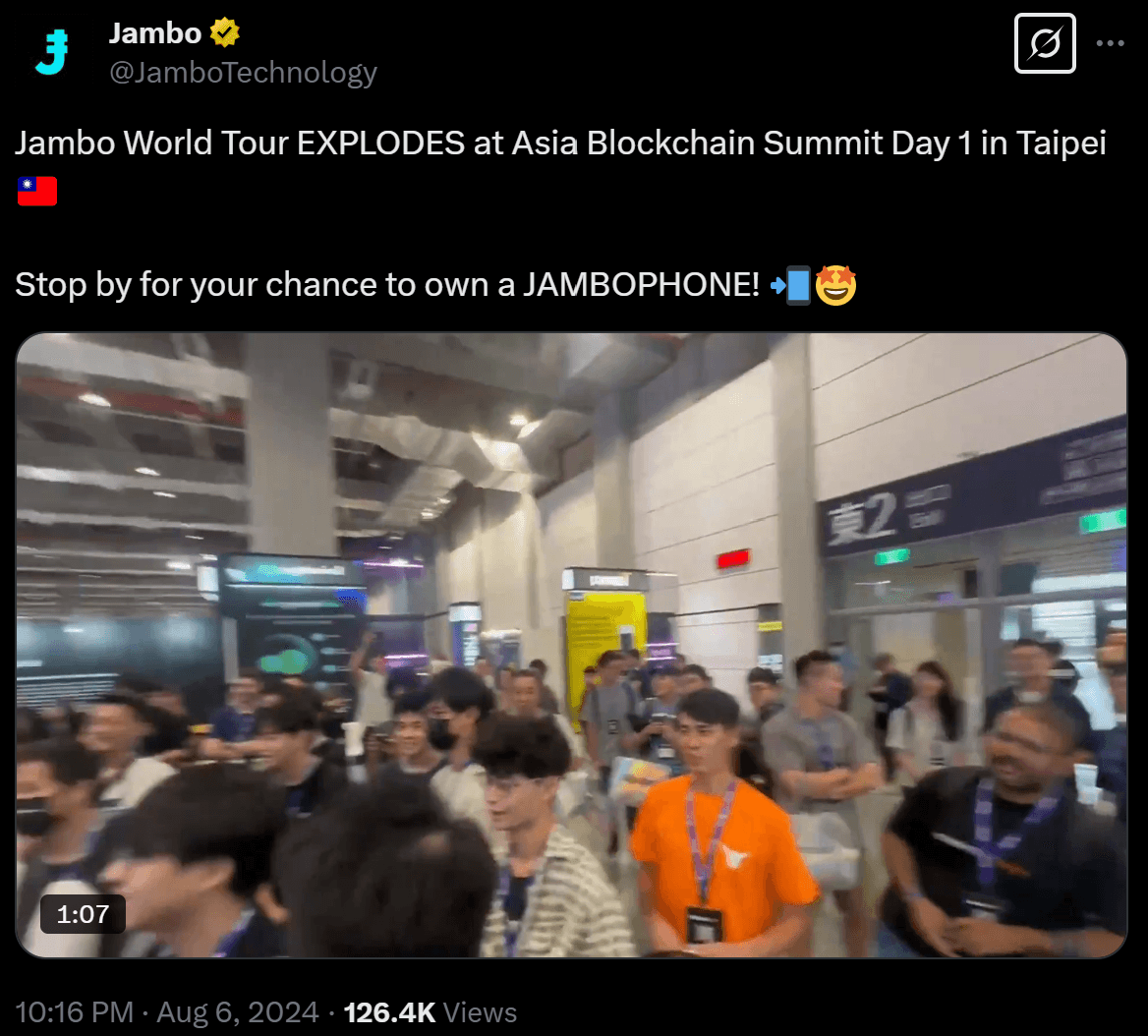 Jambo World Tour EXPLODES at Asia Blockchain Summit in Taipei