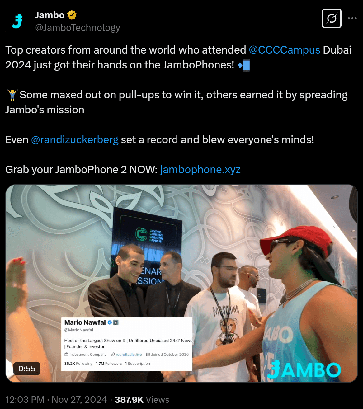 Top INFLUENCERS Got JamboPhones at CCCC Dubai